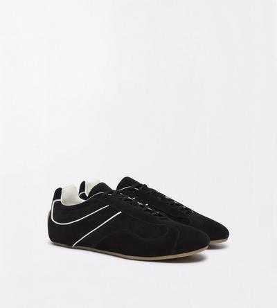 TOM FORD LEATHER BLACK + AMBER SUEDE ASTON SNEAKER