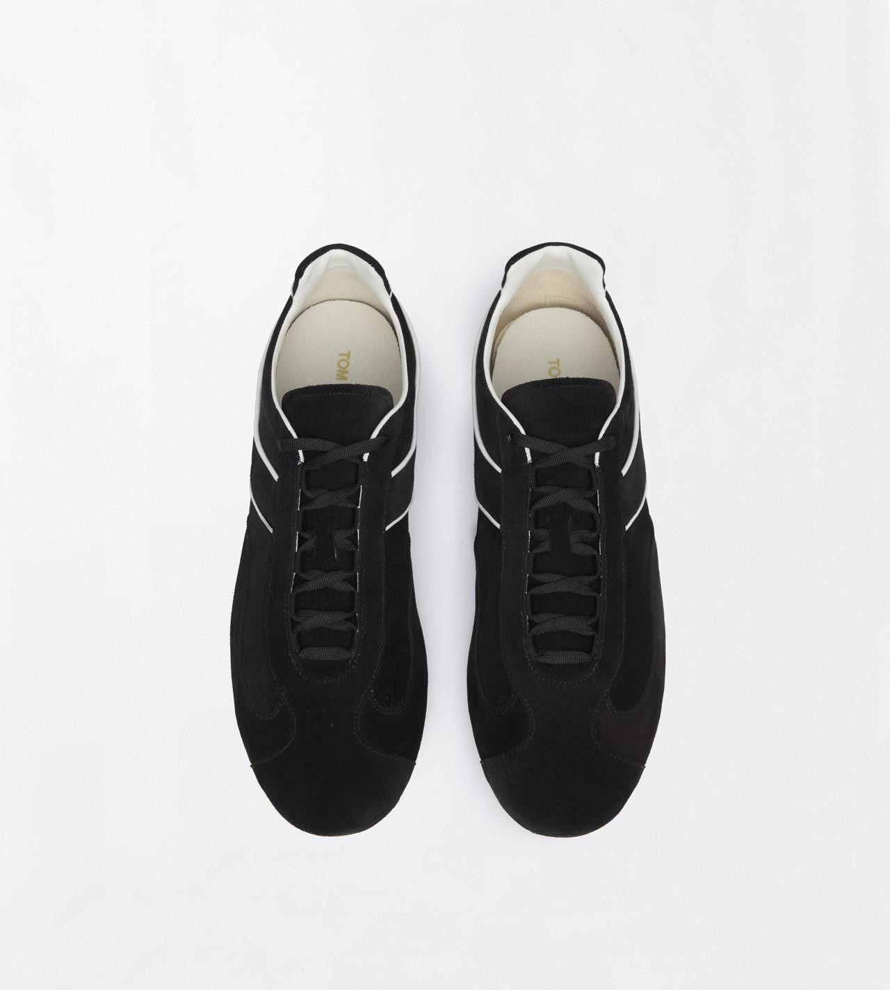 TOM FORD LEATHER BLACK + AMBER SUEDE ASTON SNEAKER