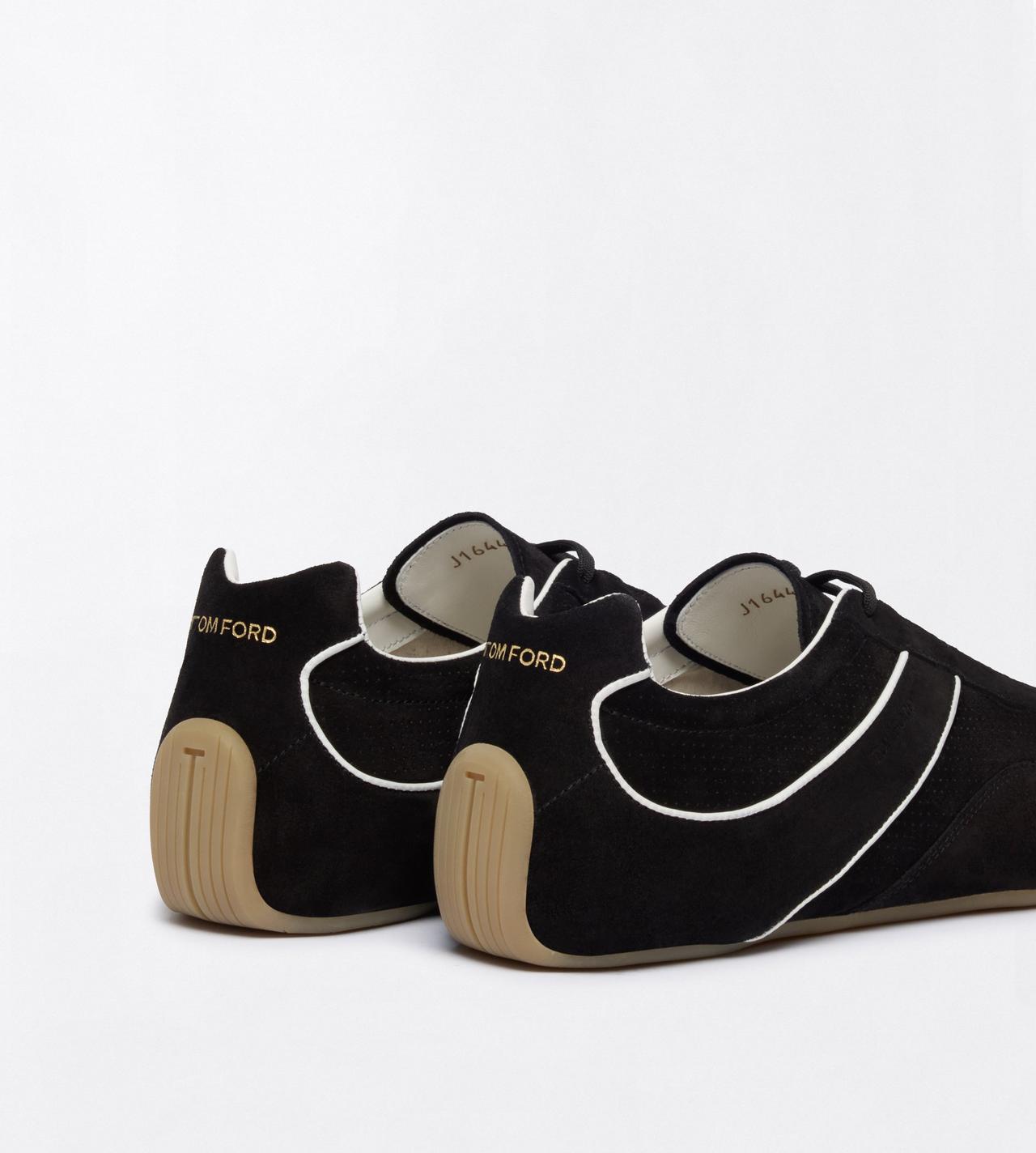 TOM FORD LEATHER BLACK + AMBER SUEDE ASTON SNEAKER