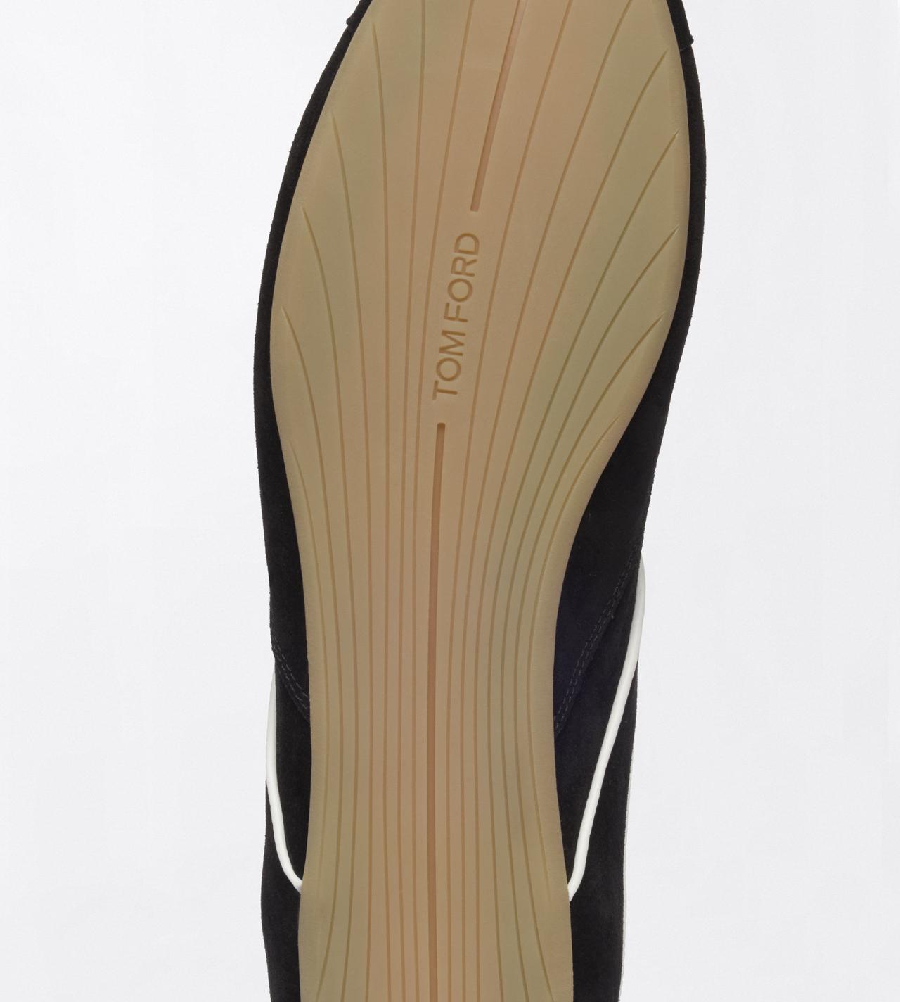 TOM FORD LEATHER BLACK + AMBER SUEDE ASTON SNEAKER