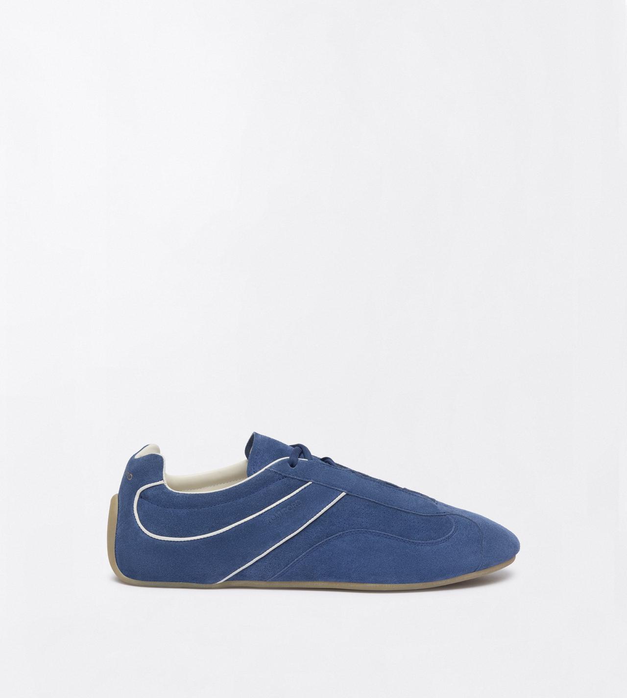 TOM FORD LEATHER BLUETTE + AMBER SUEDE ASTON SNEAKER