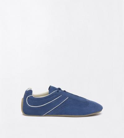 TOM FORD LEATHER BLUETTE + AMBER SUEDE ASTON SNEAKER