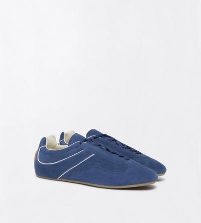 TOM FORD LEATHER BLUETTE + AMBER SUEDE ASTON SNEAKER
