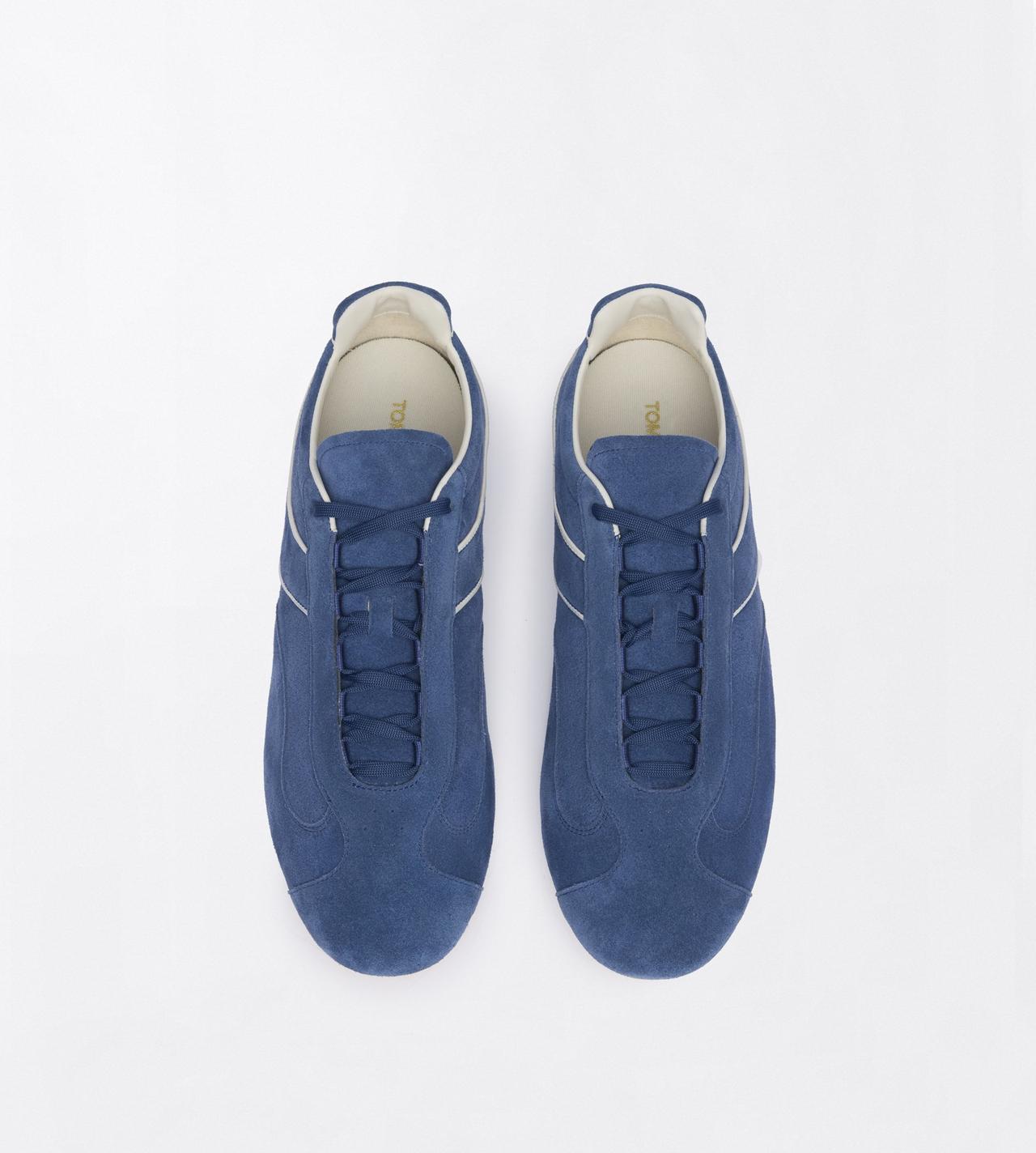 TOM FORD LEATHER BLUETTE + AMBER SUEDE ASTON SNEAKER