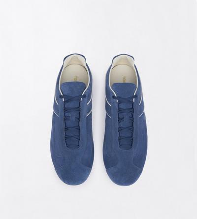 TOM FORD LEATHER BLUETTE + AMBER SUEDE ASTON SNEAKER