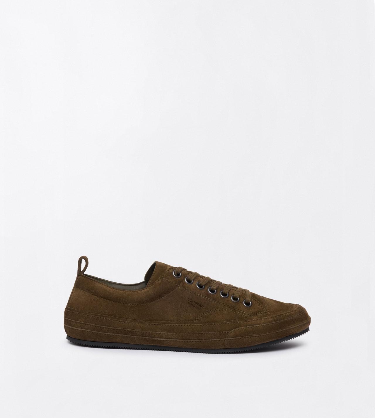 TOM FORD LEATHER KHAKI + BLACK DEAN SNEAKER