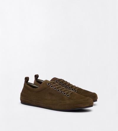 TOM FORD LEATHER KHAKI + BLACK DEAN SNEAKER