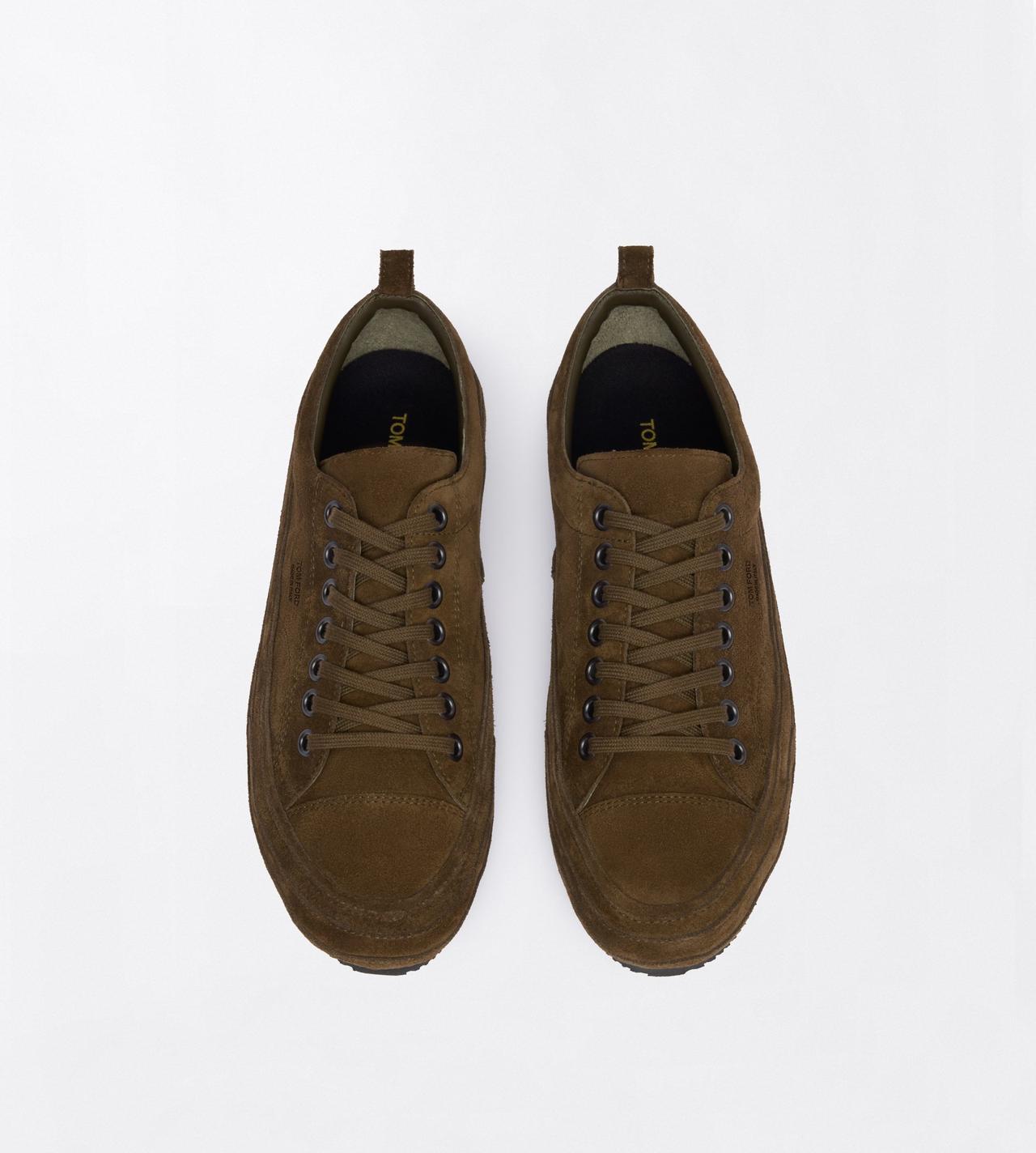 TOM FORD LEATHER KHAKI + BLACK DEAN SNEAKER