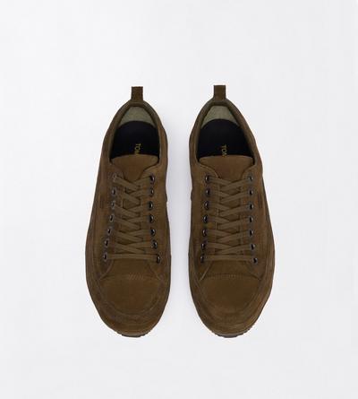 TOM FORD LEATHER KHAKI + BLACK DEAN SNEAKER