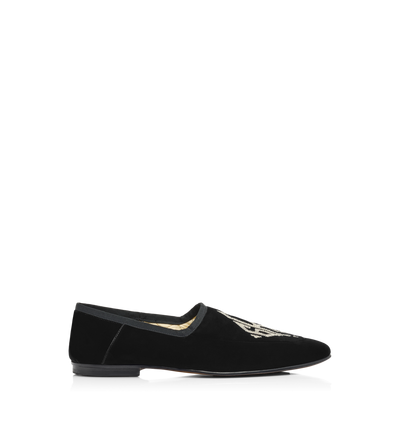EMBROIDERED VELVET STEVEN SLIPPER image number 0