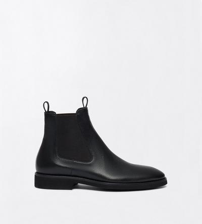 TOM FORD LEATHER BLACK BOTTE CHELSEA OWEN EN CUIR FLEUR