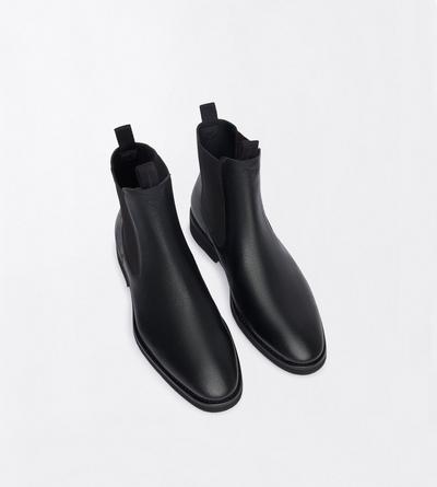 TOM FORD LEATHER BLACK BOTTE CHELSEA OWEN EN CUIR FLEUR
