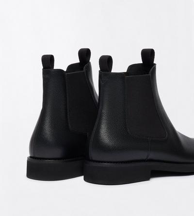 TOM FORD LEATHER BLACK BOTTE CHELSEA OWEN EN CUIR FLEUR