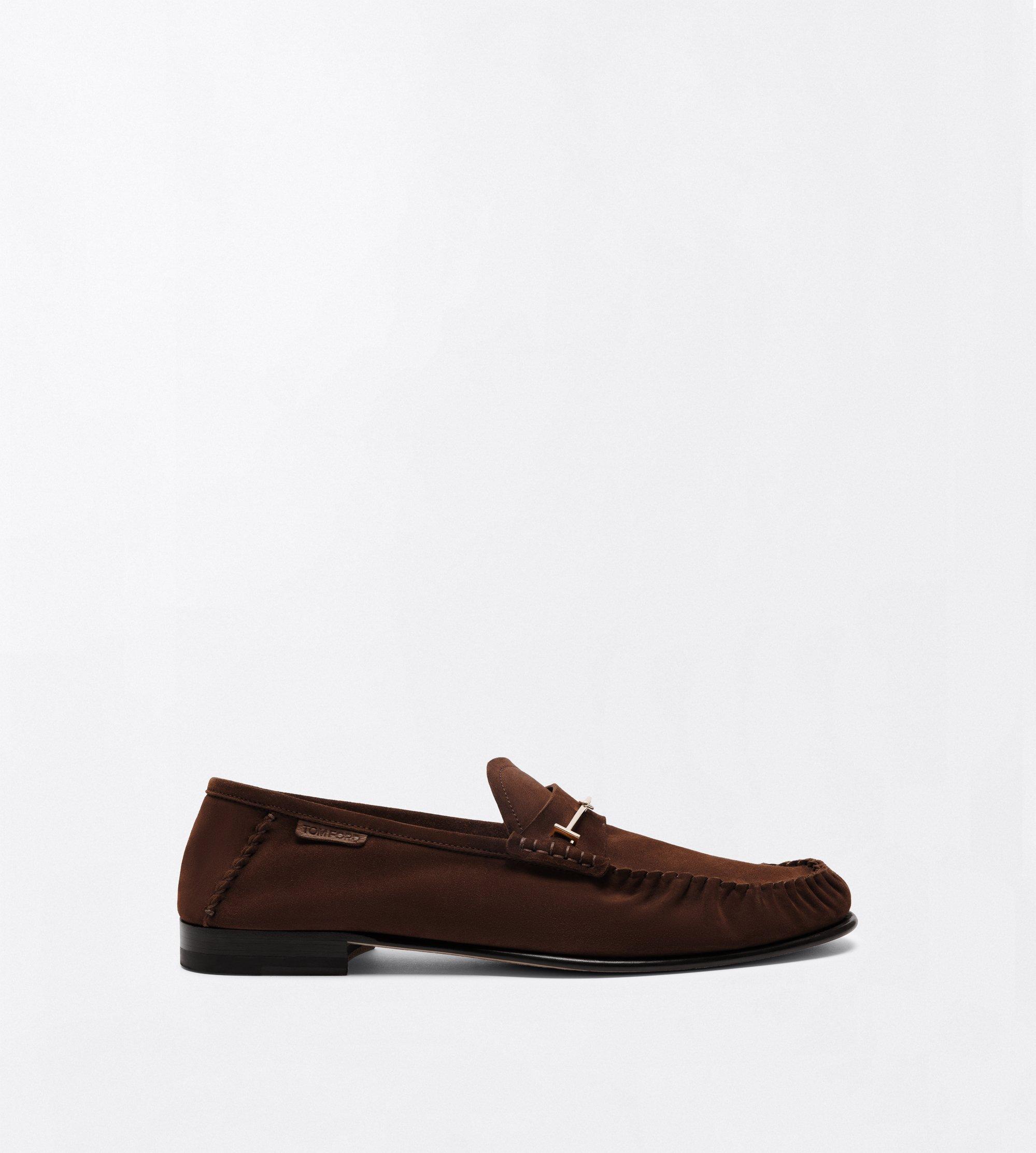 SUEDE DOUBLE T HARDWARE RIPLEY LOAFER