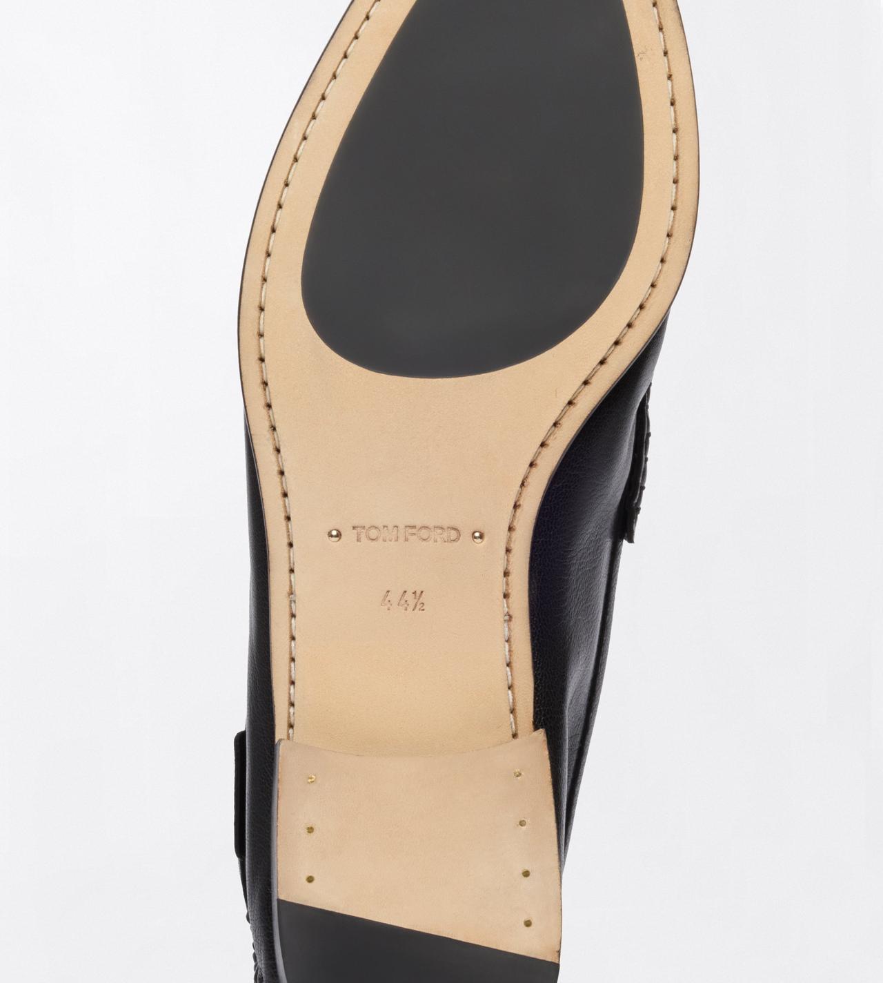 TOM FORD LEATHER BLACK SUPPLE LEATHER DOUBLE T HARDWARE RIPLEY LOAFER