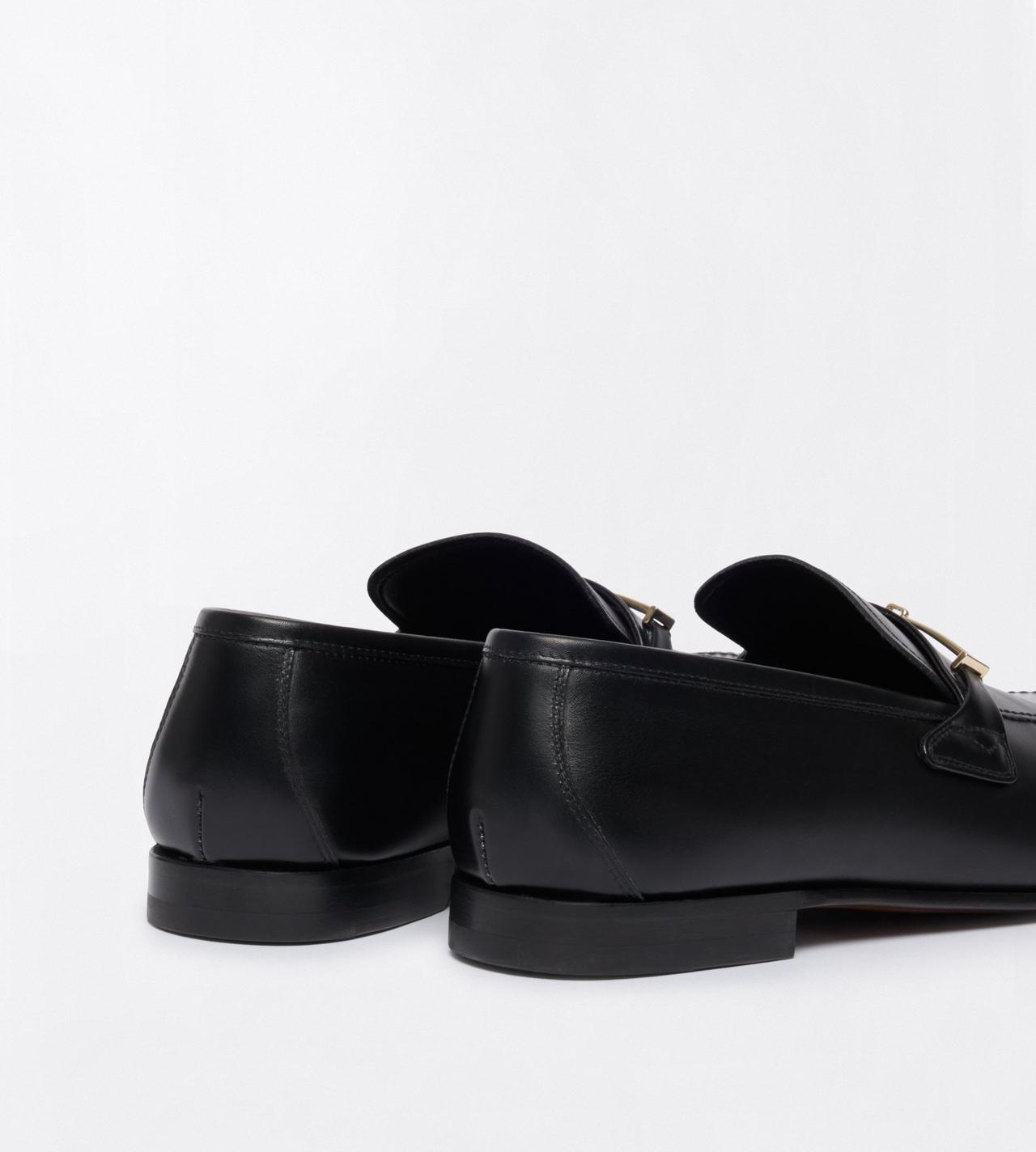 TOM FORD LEATHER BLACK BURNISHED LEATHER DOUBLE T HARDWARE GIGI LOAFER