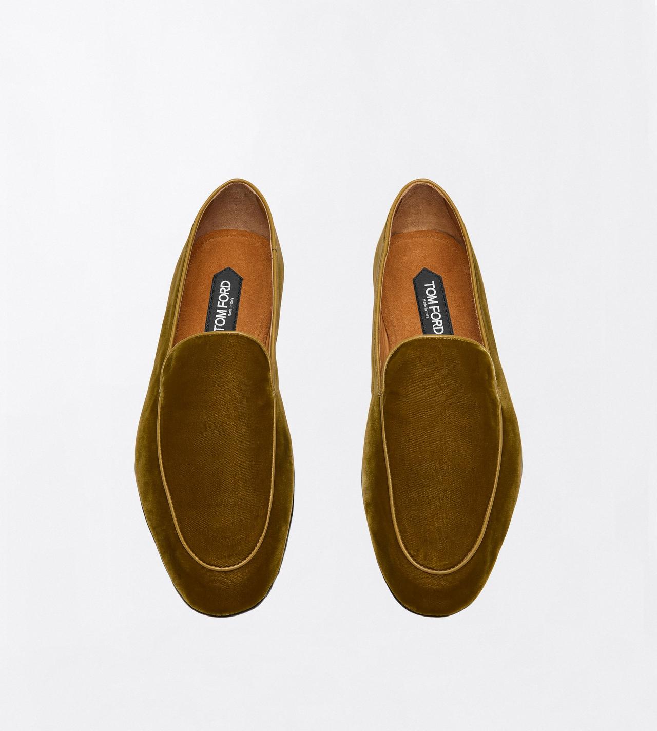 TOM FORD VELVET MUSTARD VELVET LEO SLIPPER