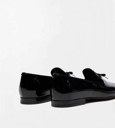 TOM FORD LEATHER BLACK PATENT SCOTT SLIPPER