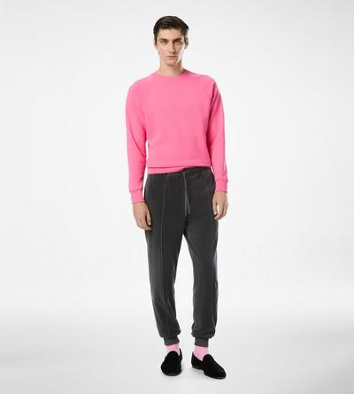 TOM FORD COTTON BLEND LIGHT CHARCOAL JOGGERS AUS WILDLEDER