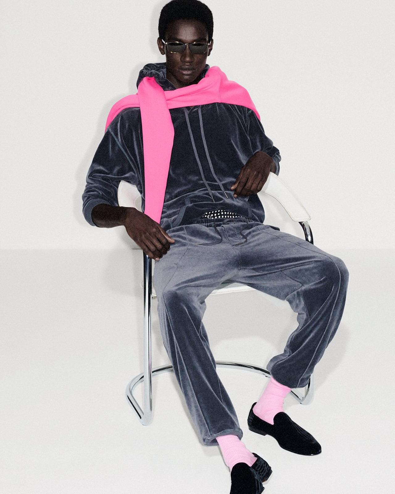 TOM FORD COTTON BLEND LIGHT CHARCOAL JOGGERS AUS WILDLEDER