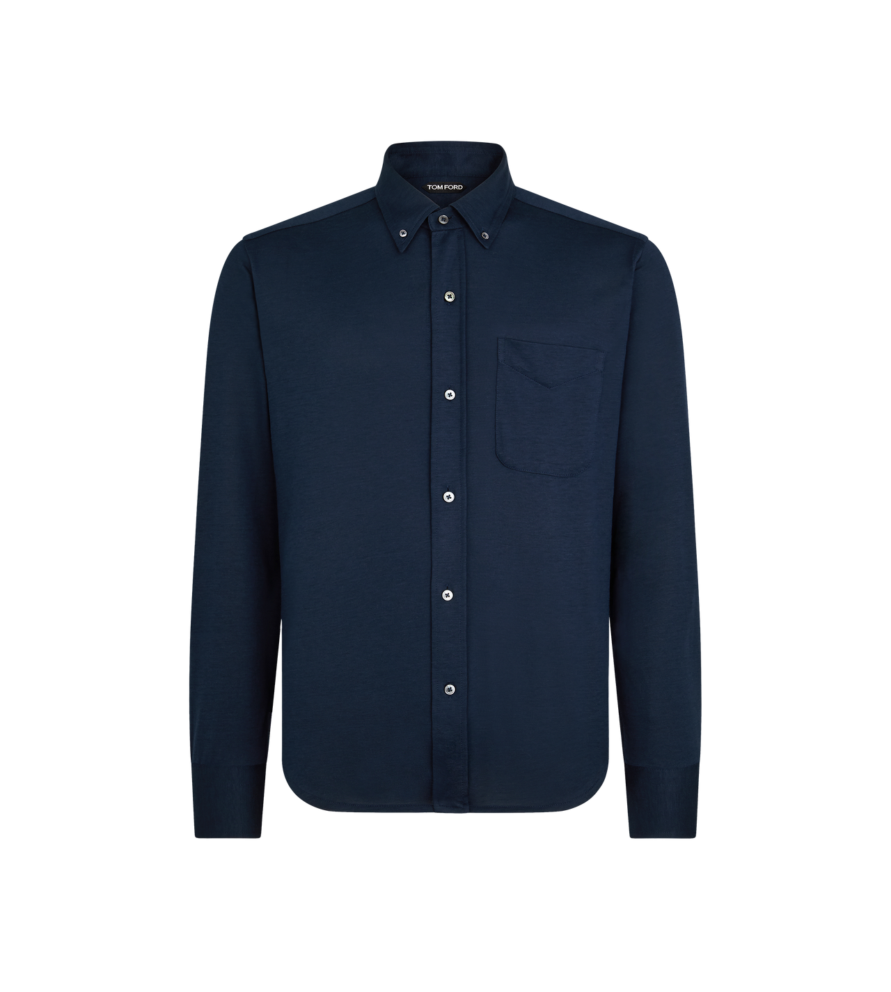 TOM FORD SILK COTTON BLEND MIDNIGHT NAVY SILK COTTON BLEND BUTTON DOWN