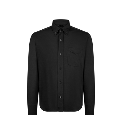 SILK COTTON BLEND BUTTON DOWN