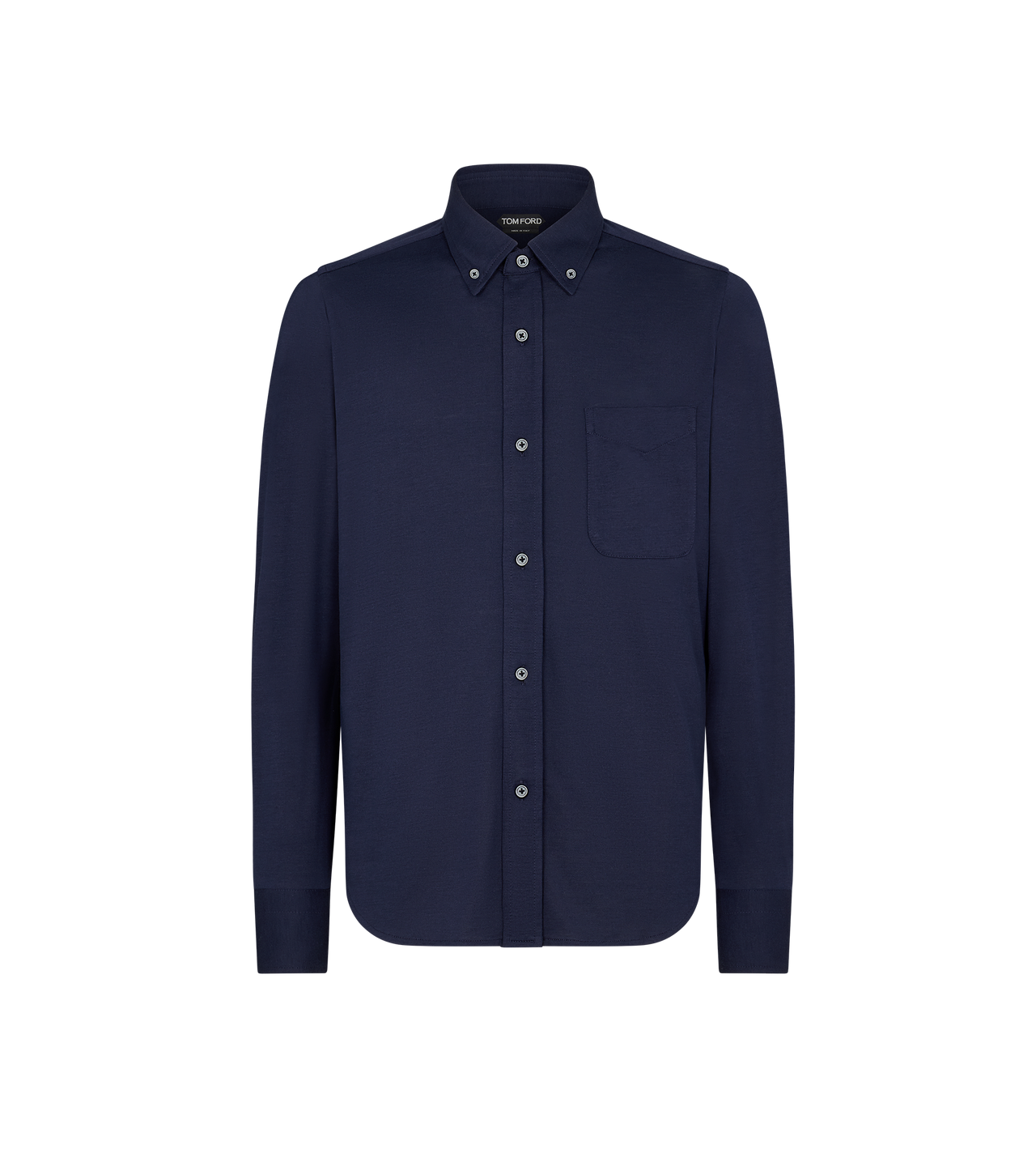 SILK COTTON BLEND BUTTON DOWN SHIRT image number 0