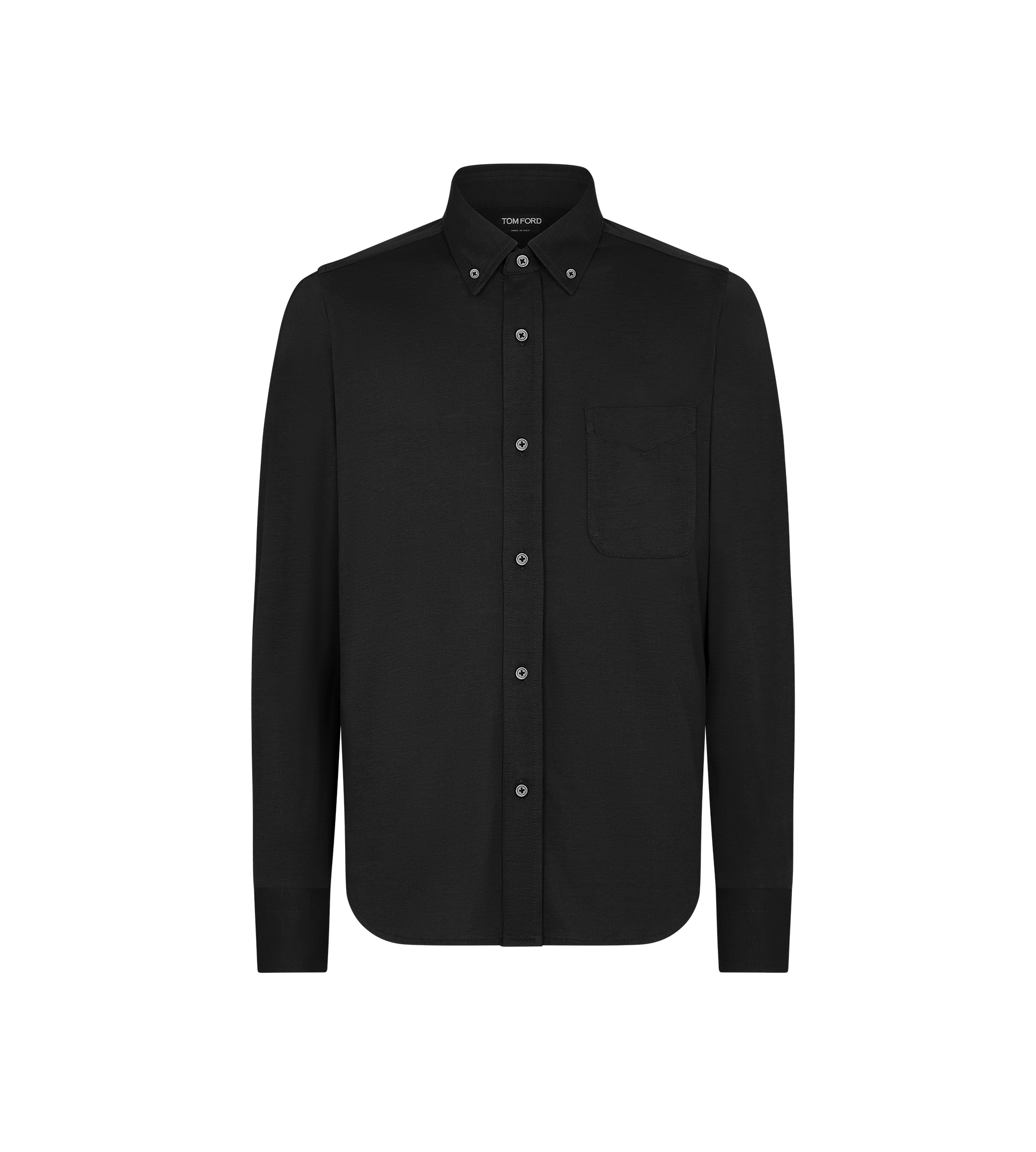 SILK COTTON BLEND BUTTON DOWN SHIRT