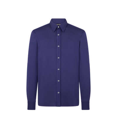 TOM FORD SILK COTTON BLEND OCEAN CAVERN SILK COTTON BLEND SHIRT
