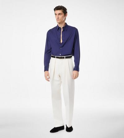 TOM FORD SILK COTTON BLEND OCEAN CAVERN SILK COTTON BLEND SHIRT