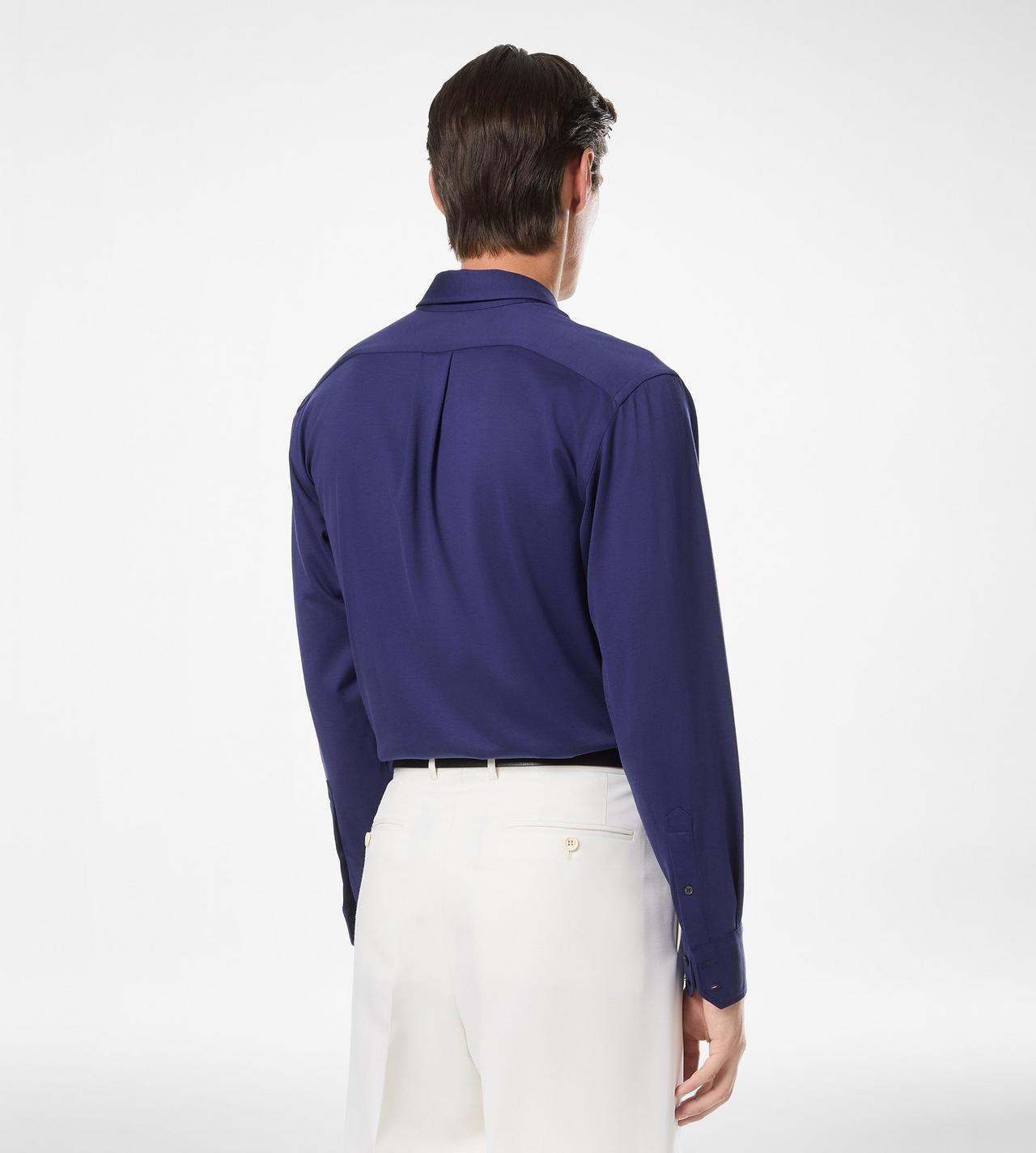 TOM FORD SILK COTTON BLEND OCEAN CAVERN SILK COTTON BLEND SHIRT