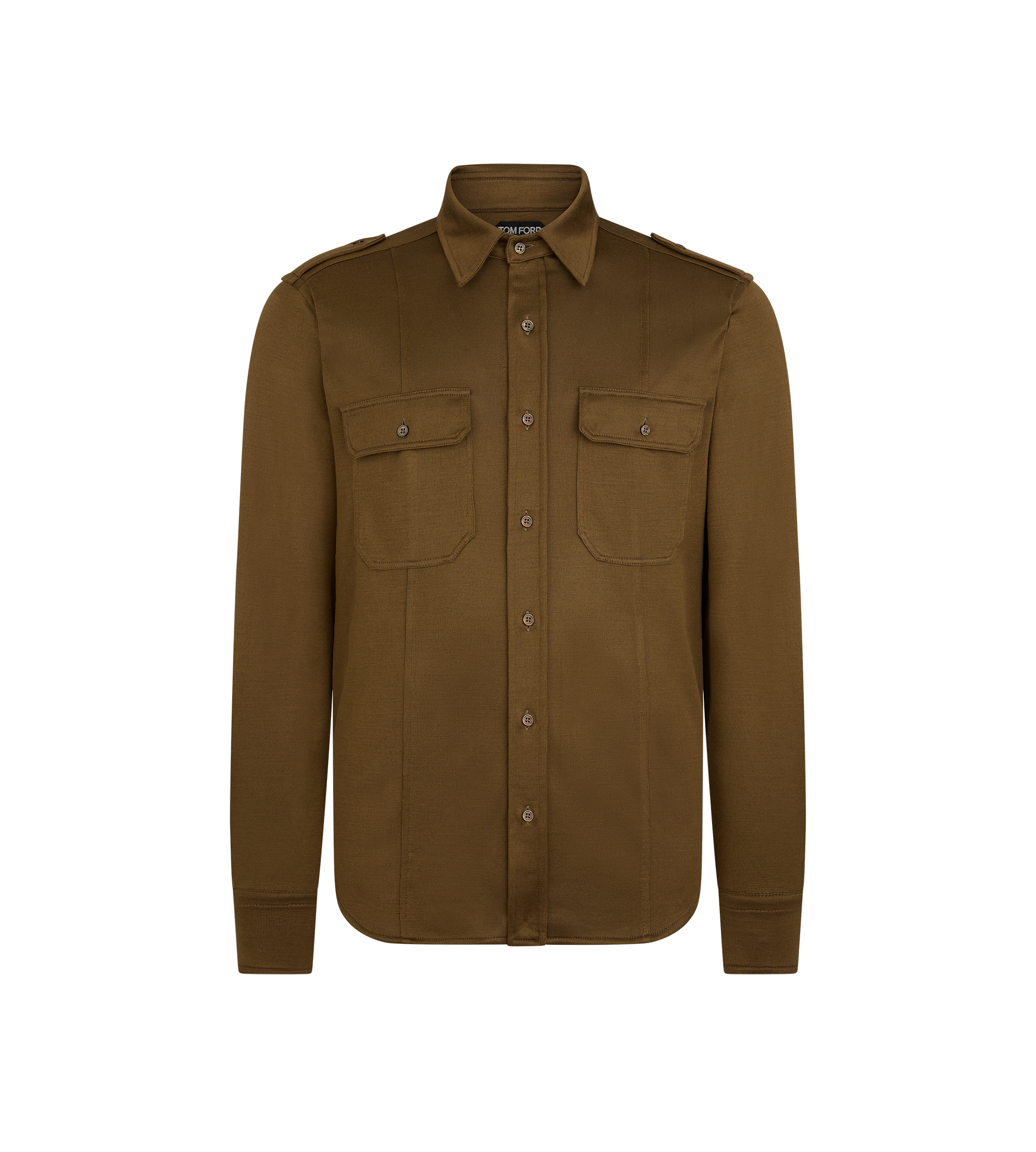 SILK VISCOSE BLEND MILITARY SHIRT