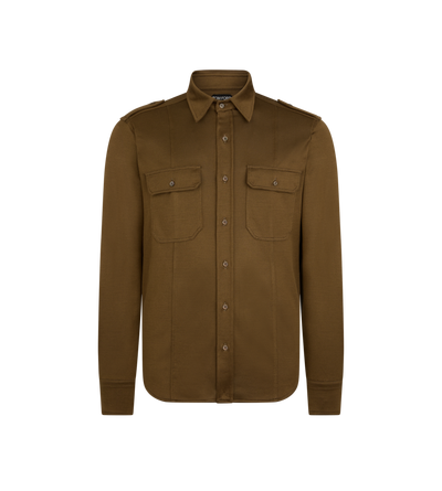 SILK VISCOSE BLEND MILITARY SHIRT