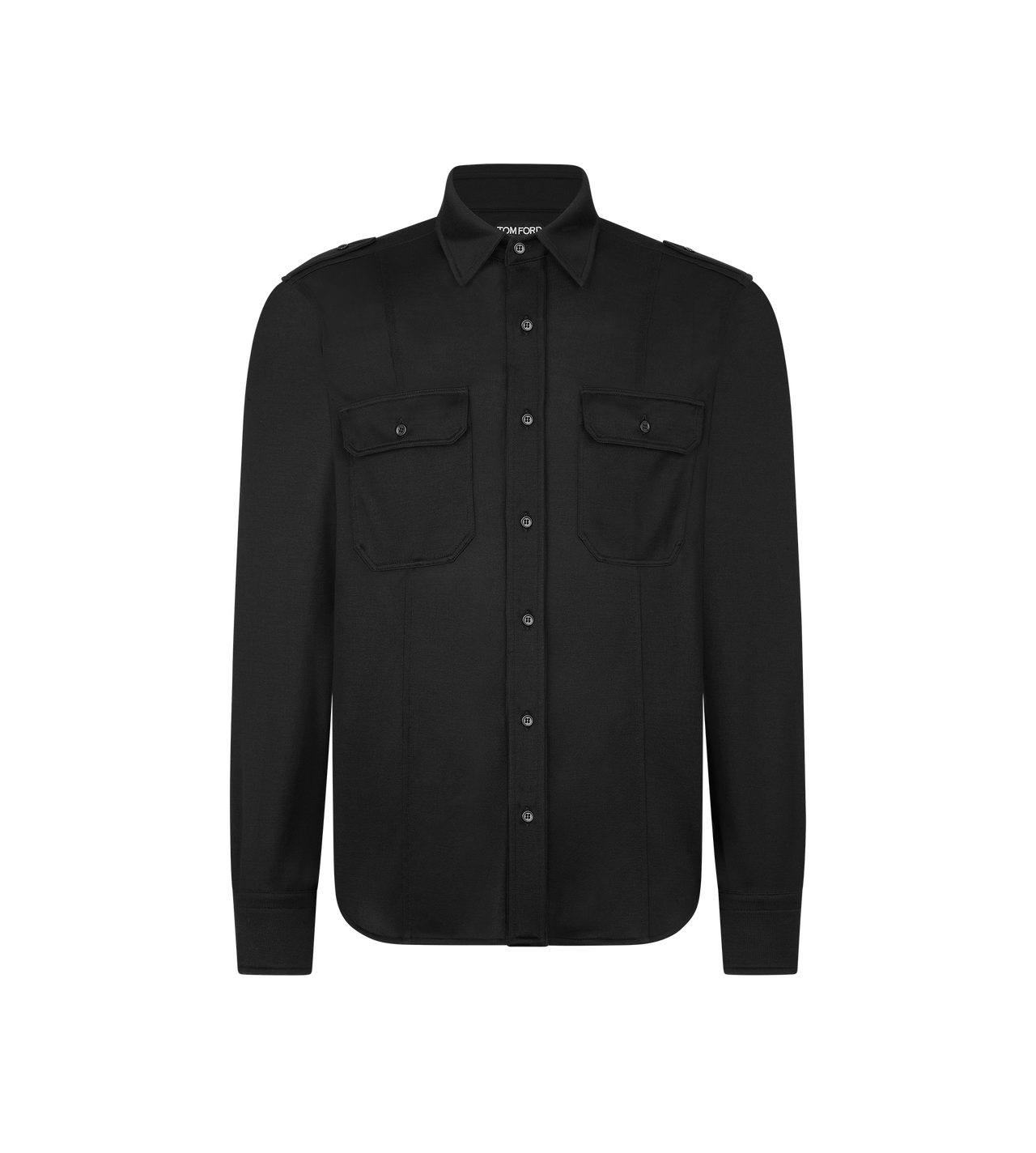 SILK VISCOSE BLEND MILITARY SHIRT image number 0