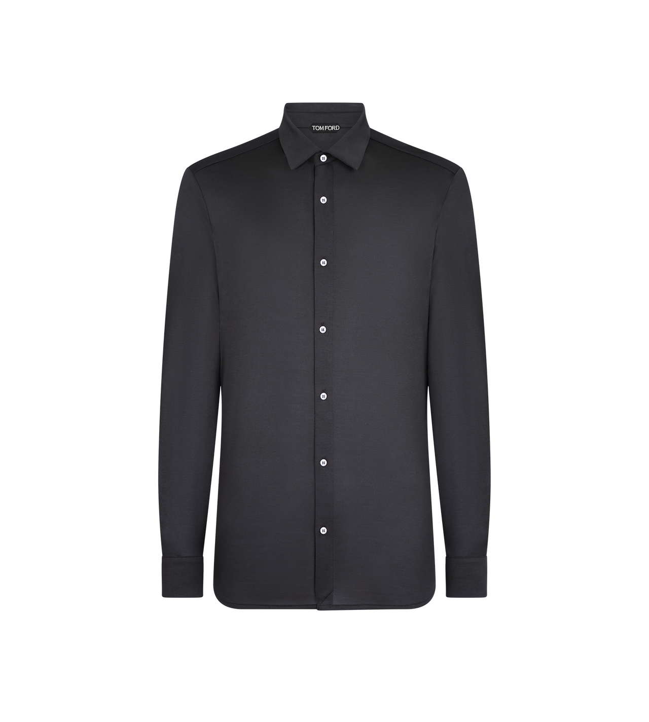 TOM FORD SILK LIGHT CHARCOAL SILK JERSEY SHIRT