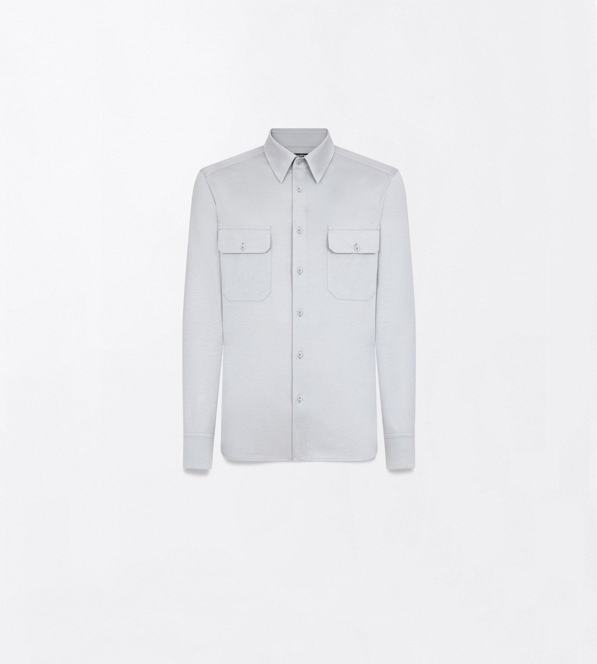 SILK COTTON BLEND MILITARY SHIRT