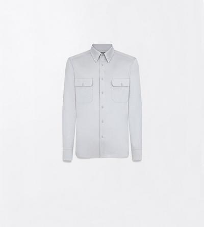 SILK COTTON BLEND MILITARY SHIRT