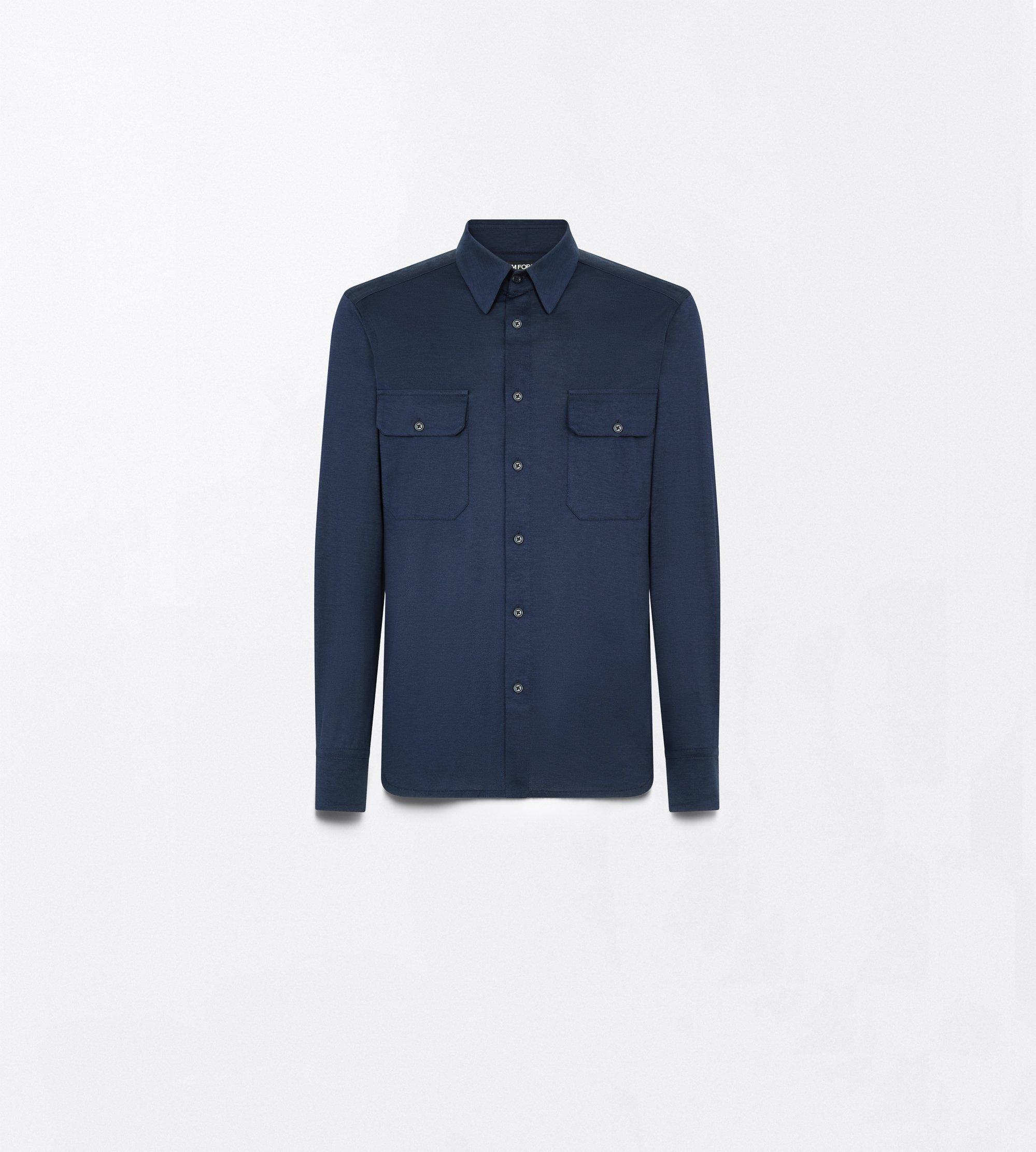 SILK COTTON BLEND MILITARY SHIRT