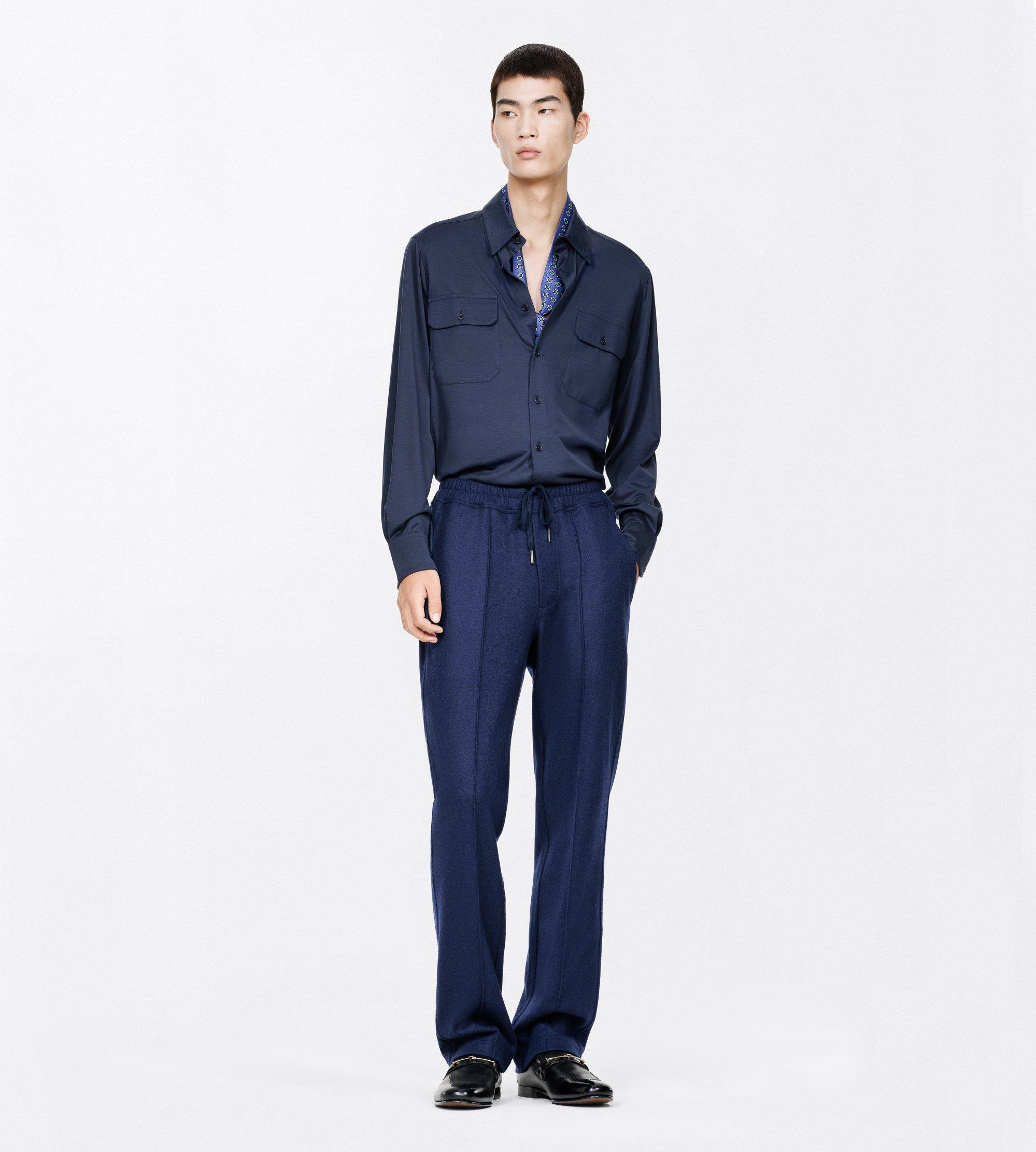SILK COTTON BLEND MILITARY SHIRT