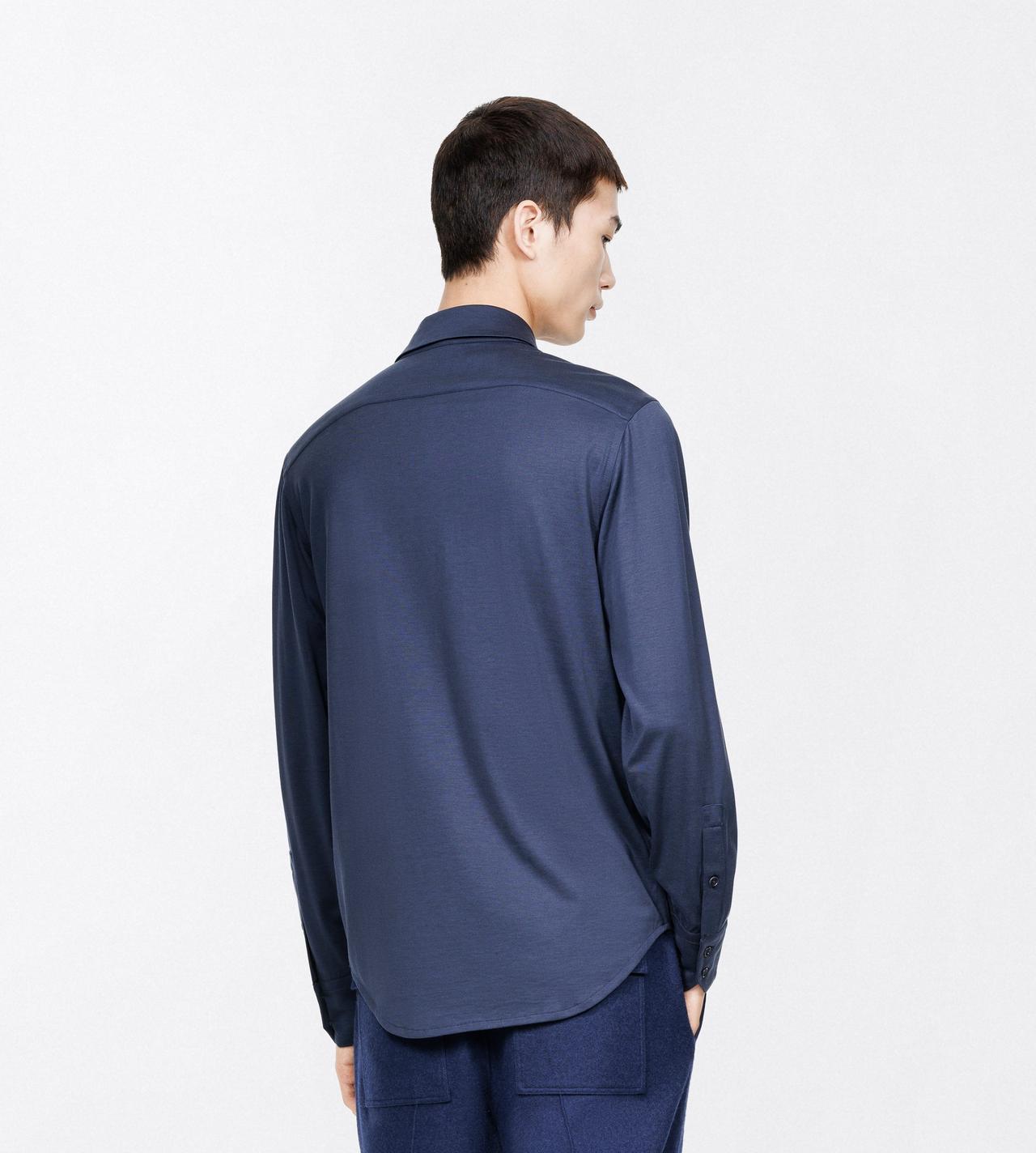 TOM FORD SILK COTTON BLEND NAVY SILK COTTON BLEND MILITARY SHIRT