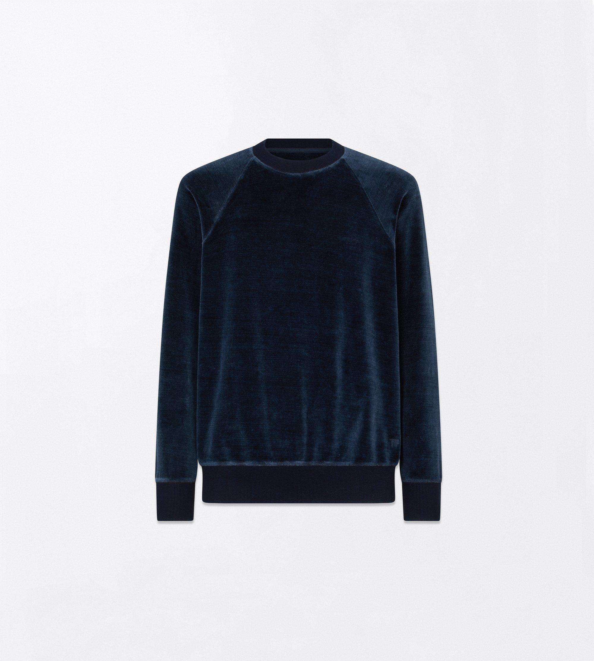 INDIGO VELOUR CREW NECK