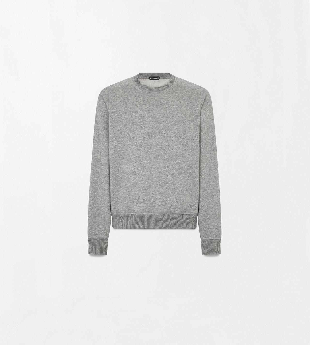 TOM FORD CASHMERE COTTON BLEND LIGHT GREY CASHMERE COTTON CREW NECK