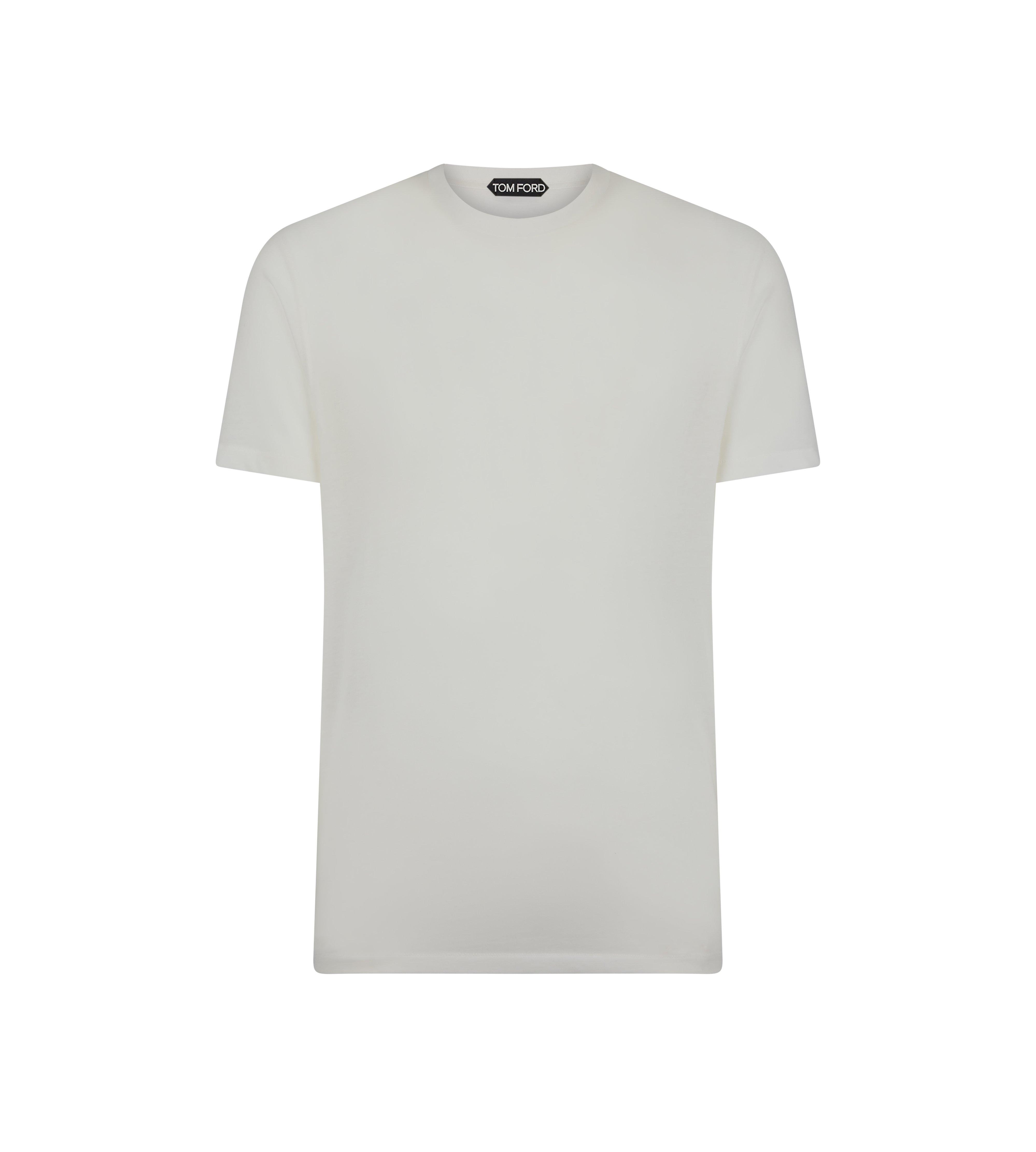 COTTON BLEND MELANGE CREW NECK T-SHIRT