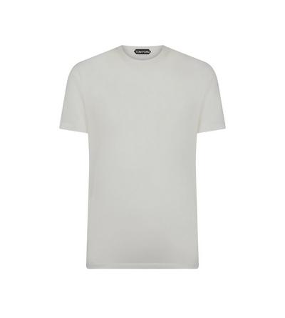 COTTON BLEND MELANGE CREW NECK T-SHIRT