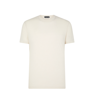 COTTON BLEND MELANGE CREW NECK T-SHIRT