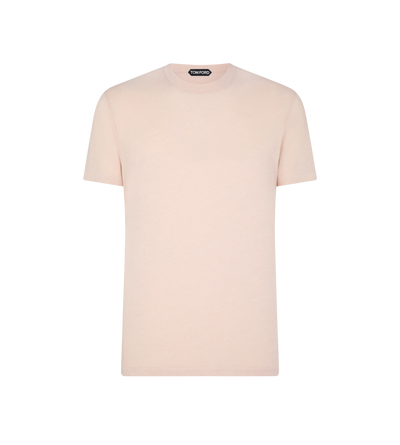 COTTON BLEND MELANGE CREW NECK T-SHIRT