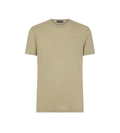 COTTON BLEND MELANGE CREW NECK T-SHIRT image number 0