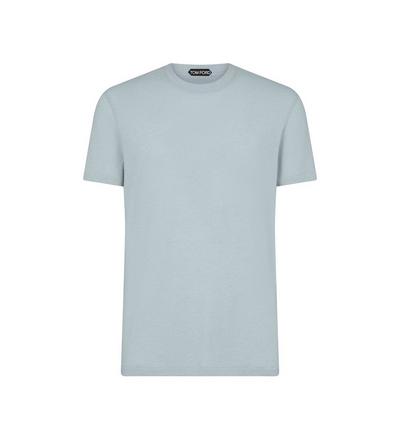 COTTON BLEND MELANGE CREW NECK T-SHIRT