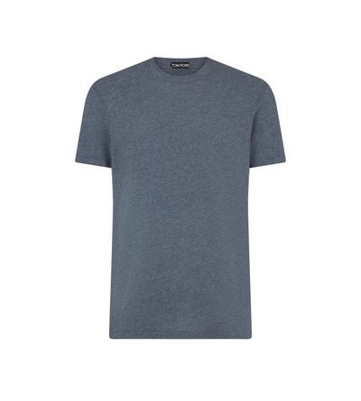 COTTON BLEND MELANGE CREW NECK T-SHIRT