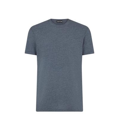 COTTON BLEND MELANGE CREW NECK T-SHIRT